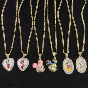 Laminated Gold 18" Kids Chain with Animated Figure Pendants